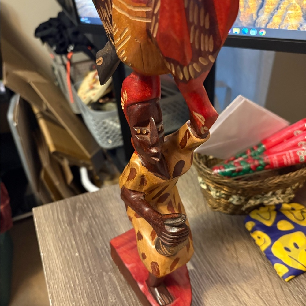 & Other Stories Handcrafted Wooden Sculpture - Red and Brown